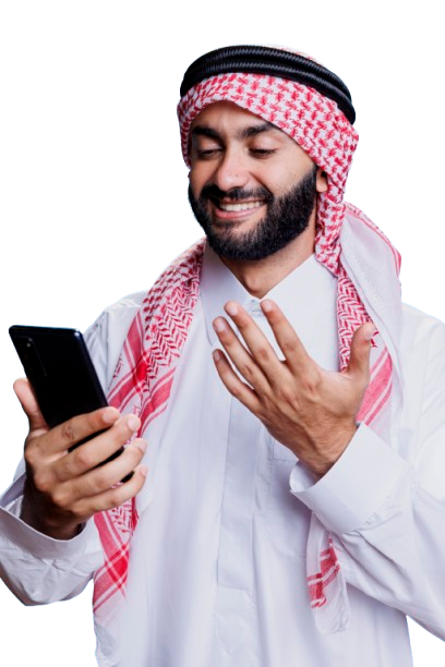 Man using app